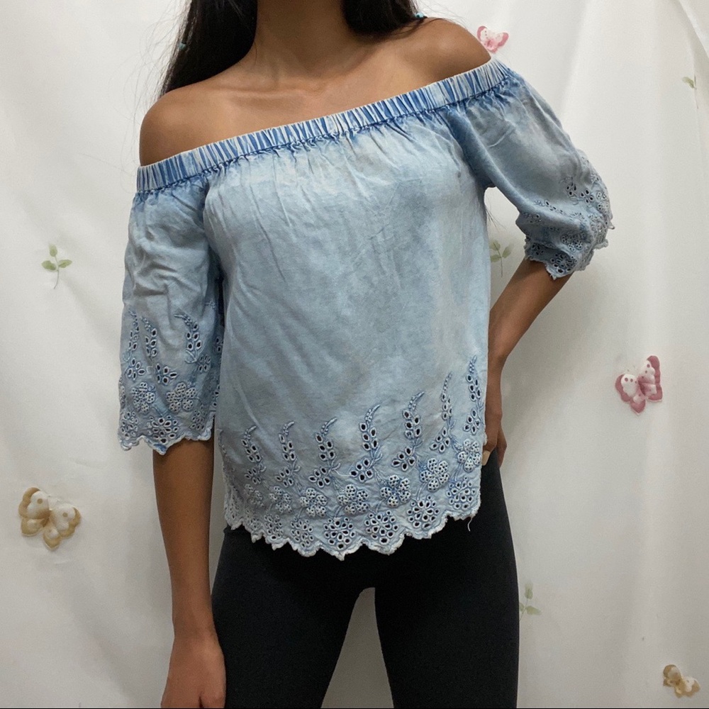 Chambray Denim Top